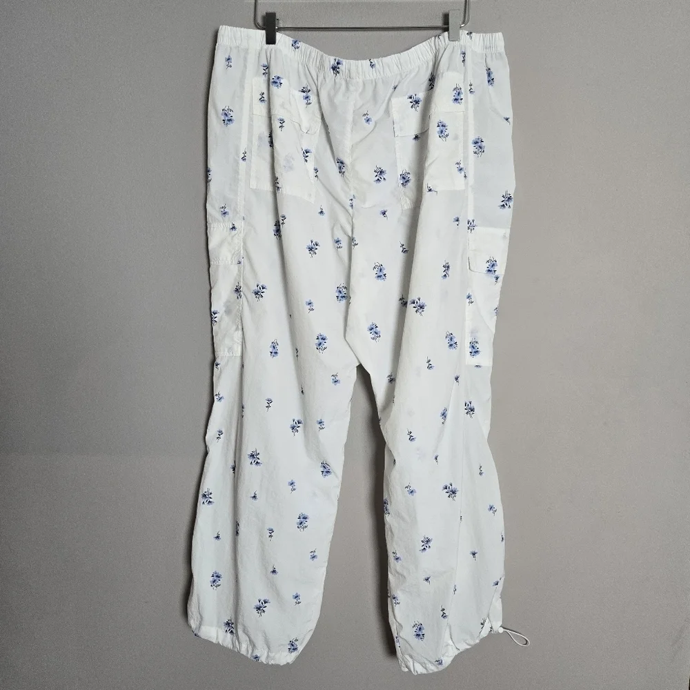 Victoria's Secret Pink White Floral Parachute Cargo Pants Balloon Barrel XXL - Picture 4 of 10